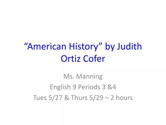 American history summary judith ortiz cofer