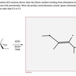 Draw the product of the e2 reaction shown below