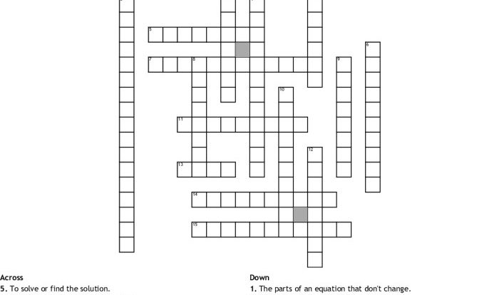 Algebra vocabulary crossword puzzle answer key