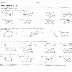 Properties of parallelograms worksheet answers